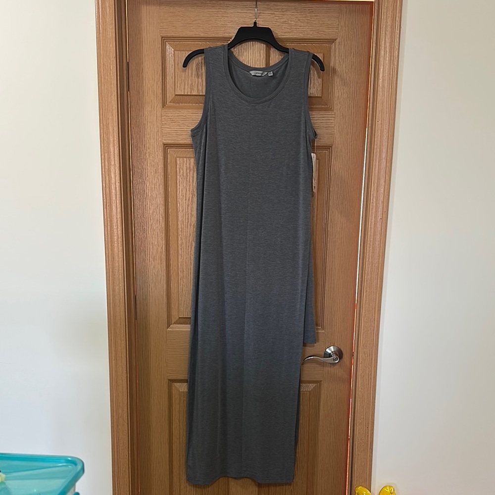 Athleta Gray Sleeveless Maxi Dress